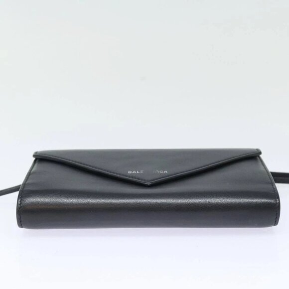 BALENCIAGA Paper Manny Long Wallet Leather Black Silver - Picture 6 of 15